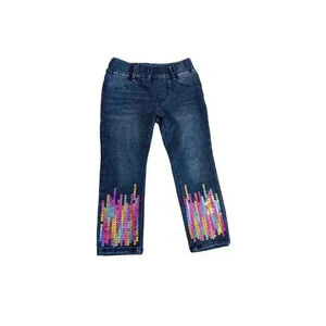Flapdoodles Girls Pull Up Skinny Jeggings with Sequins Size 2T